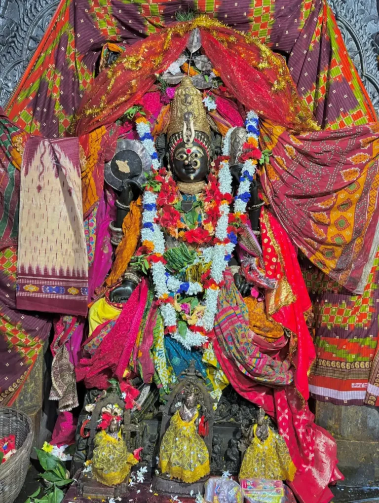 Maa Mangala idol in the main sanctum of the temple